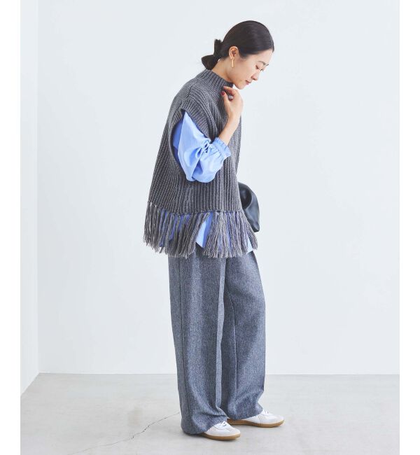 le.coeur blanc「《手洗い可能》フリンジニットベスト」|ベスト・ジレ|