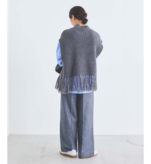 le.coeur blanc「《手洗い可能》フリンジニットベスト」|ベスト・ジレ|