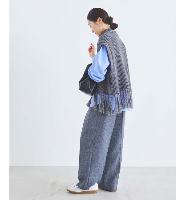 le.coeur blanc「《手洗い可能》フリンジニットベスト」|ベスト・ジレ|