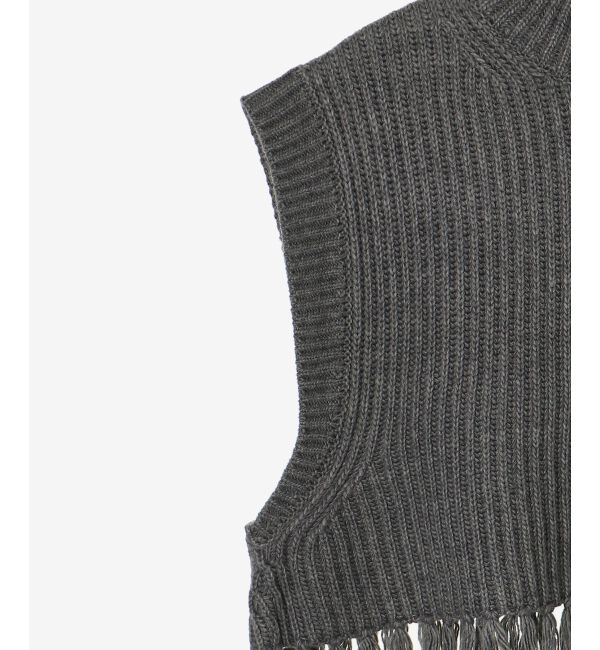 le.coeur blanc「《手洗い可能》フリンジニットベスト」|ベスト・ジレ|