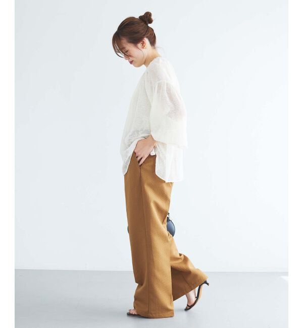 le.coeur blanc「Perle Peche ジャガードイージーパンツ」|その他|