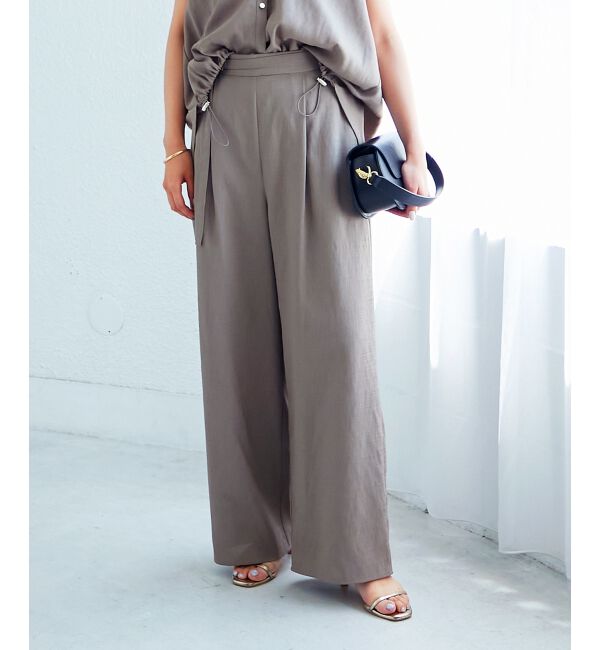  「ベルト付きリネンライクワイドパンツ」|その他|
