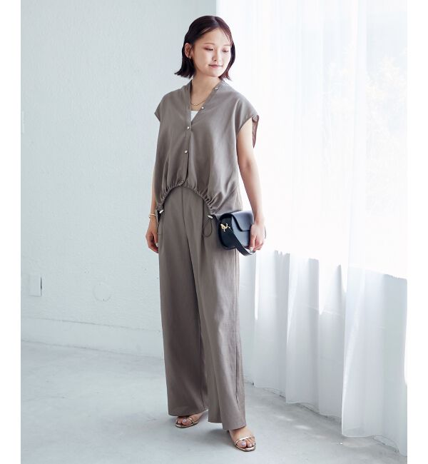  「ベルト付きリネンライクワイドパンツ」|その他|