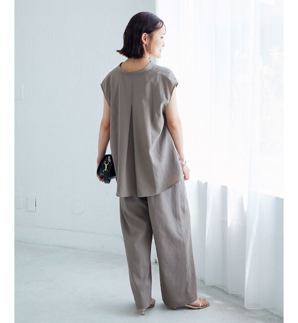  「ベルト付きリネンライクワイドパンツ」|その他|
