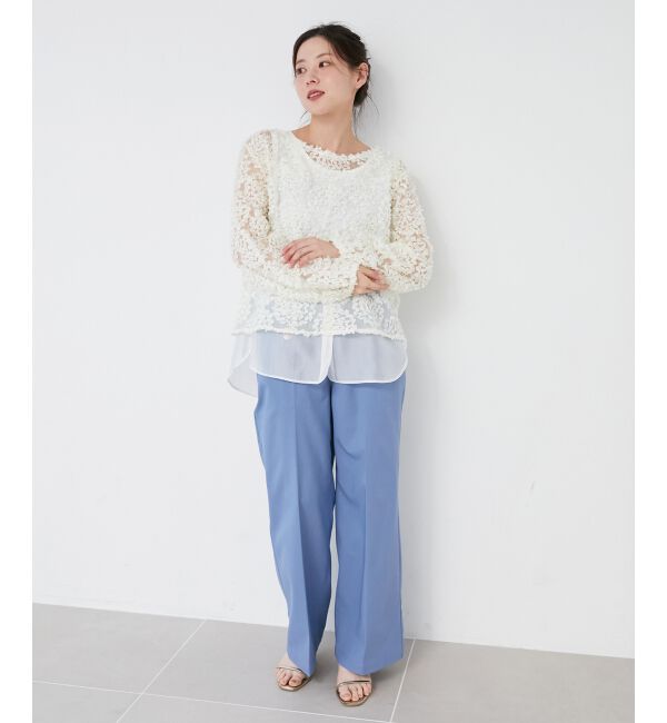 le.coeur blanc「《スタイルアップ効果抜群》ツイルストレッチマリンパンツ」|その他|