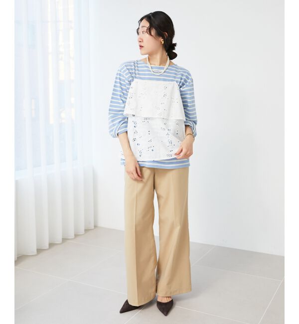 le.coeur blanc「《スタイルアップ効果抜群》ツイルストレッチマリンパンツ」|その他|