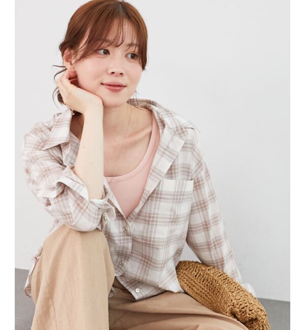  「《手洗い可能》シアーチェック2wayシャツ」|シャツ・ブラウス|