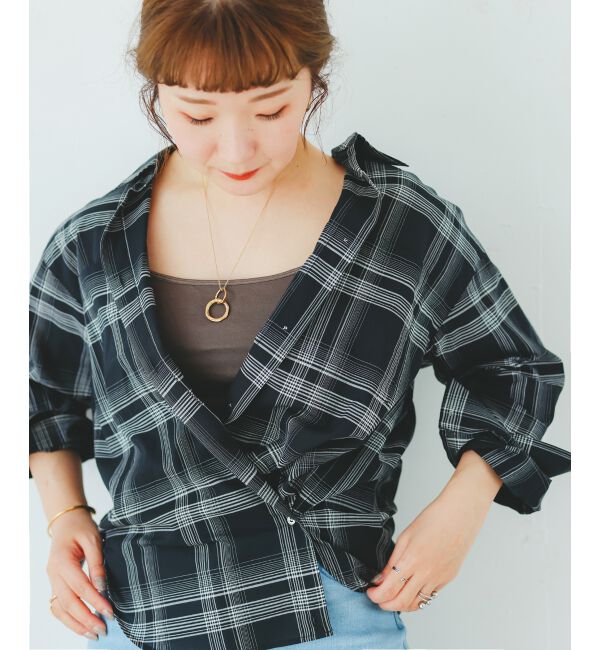  「《手洗い可能》シアーチェック2wayシャツ」|シャツ・ブラウス|