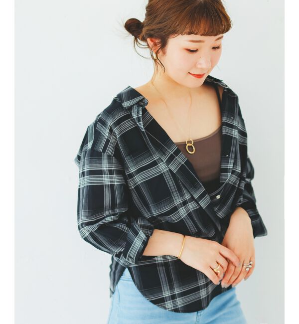  「《手洗い可能》シアーチェック2wayシャツ」|シャツ・ブラウス|