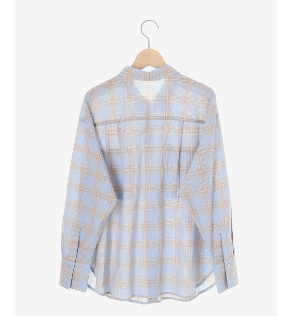  「《手洗い可能》シアーチェック2wayシャツ」|シャツ・ブラウス|
