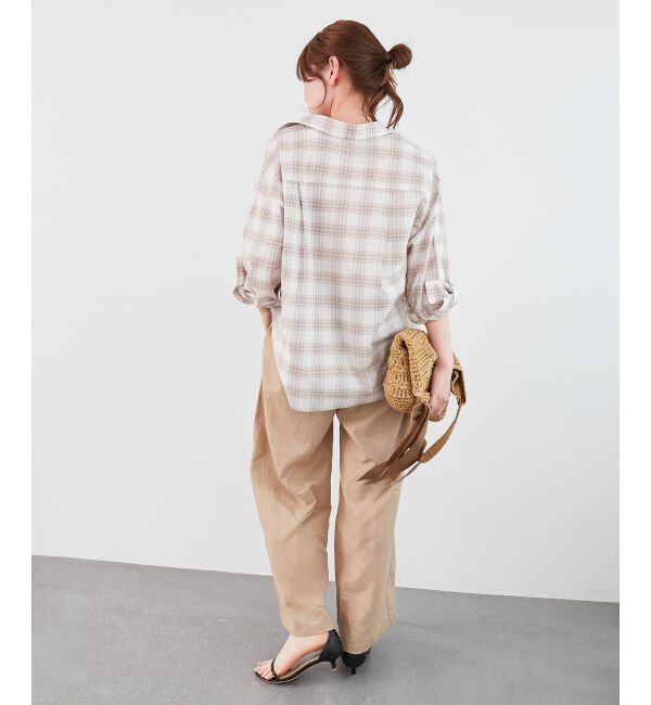  「《手洗い可能》シアーチェック2wayシャツ」|シャツ・ブラウス|