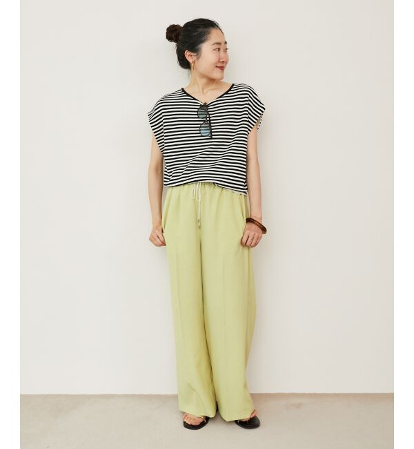  「《手洗い可能》柄編みボーダーフレンチニット」|ニット・セーター|