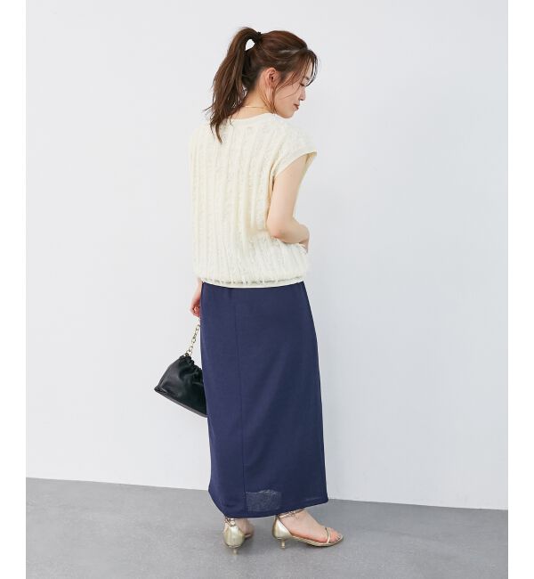  「《手洗い可能》フリンジVネックフレンチニット」|ニット・セーター|