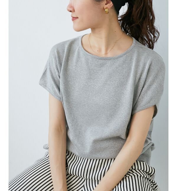  「《手洗い可能》フレンチスリーブラメニット」|ニット・セーター|