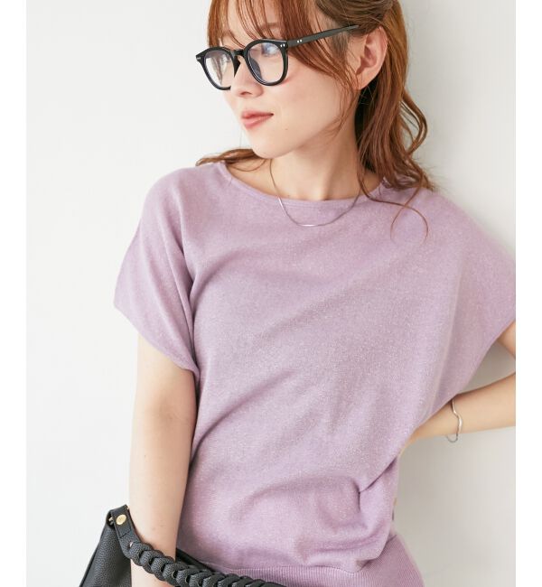  「《手洗い可能》フレンチスリーブラメニット」|ニット・セーター|