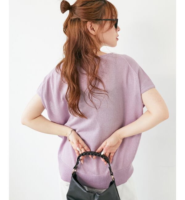  「《手洗い可能》フレンチスリーブラメニット」|ニット・セーター|