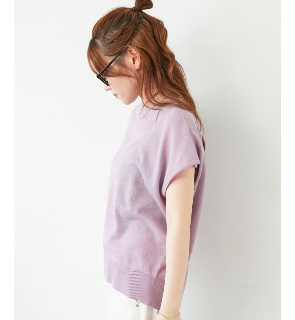  「《手洗い可能》フレンチスリーブラメニット」|ニット・セーター|