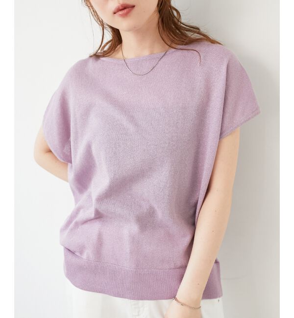  「《手洗い可能》フレンチスリーブラメニット」|ニット・セーター|