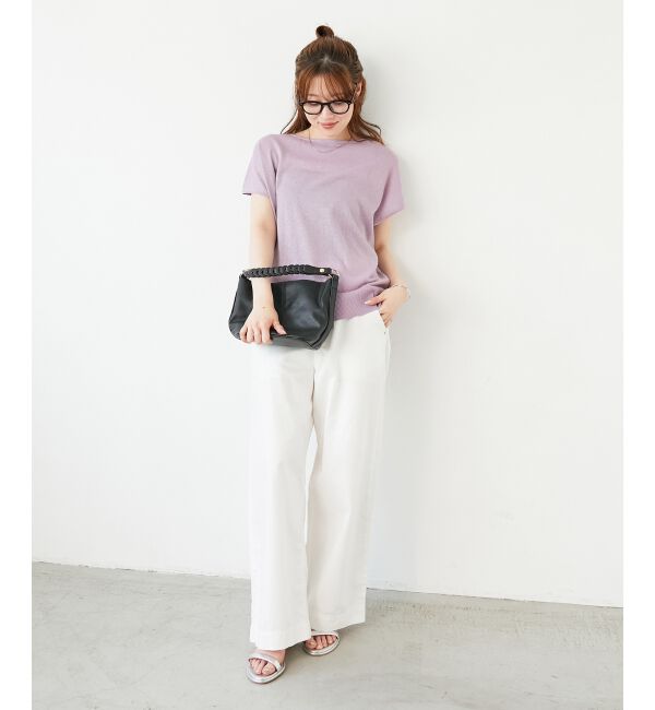  「《手洗い可能》フレンチスリーブラメニット」|ニット・セーター|