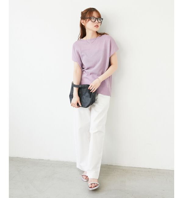  「《手洗い可能》フレンチスリーブラメニット」|ニット・セーター|