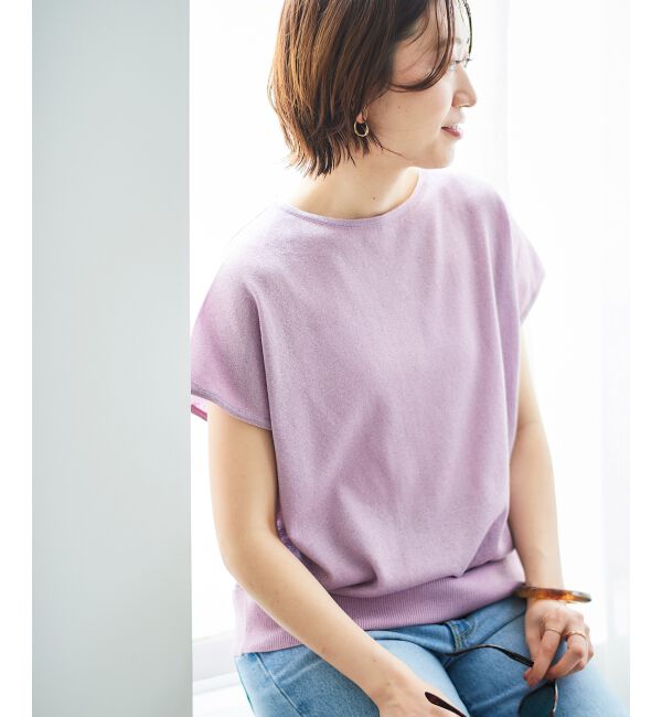  「《手洗い可能》フレンチスリーブラメニット」|ニット・セーター|