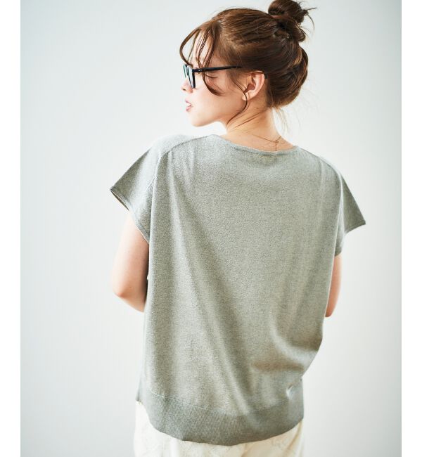  「《手洗い可能》フレンチスリーブラメニット」|ニット・セーター|