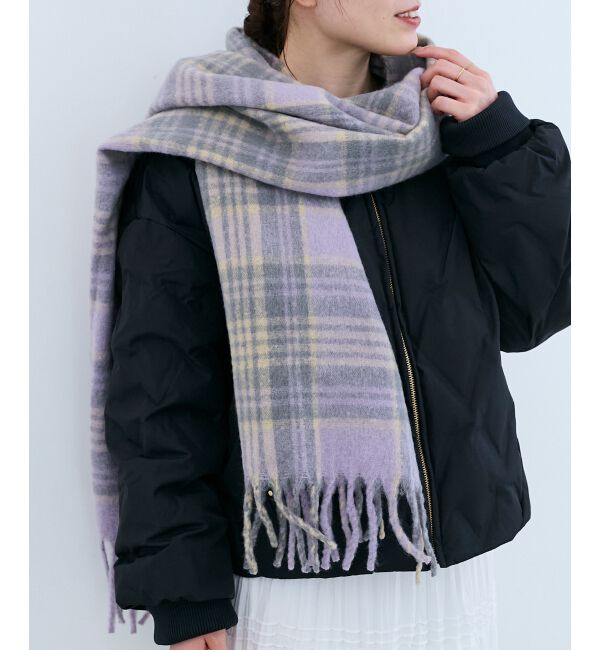  「チェック起毛ストール」|ストール|