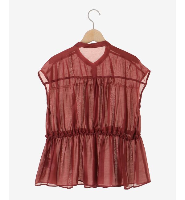  「《程よいシアー感》シャーリングギャザーフレンチブラウス」|シャツ・ブラウス|