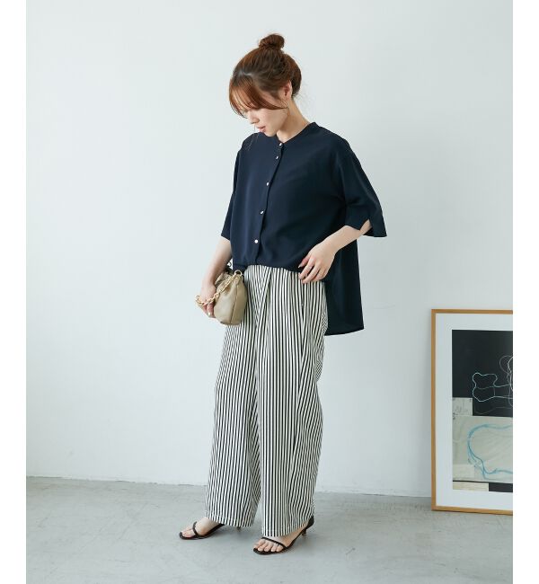  「《楽な履き心地◎》ドビーストライプサッカータックパンツ」|その他|