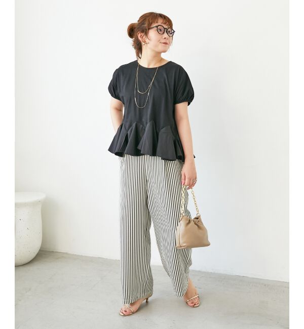  「《楽な履き心地◎》ドビーストライプサッカータックパンツ」|その他|