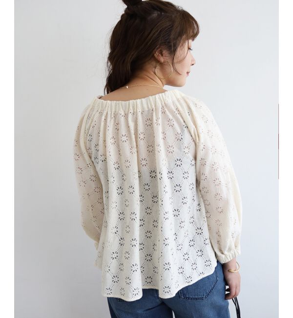  「《手洗い可能》レースオフショルブラウス」|シャツ・ブラウス|