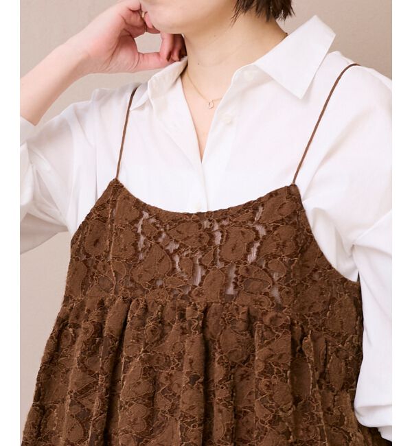  「《WEB限定アイテム》起毛レースバルーンキャミ」|キャミソール|