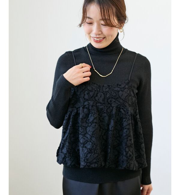  「《WEB限定アイテム》起毛レースバルーンキャミ」|キャミソール|