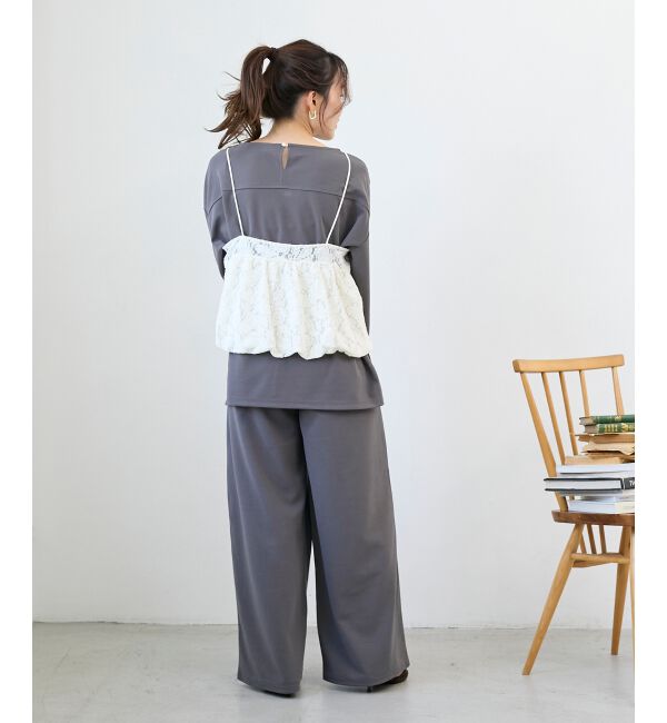  「《WEB限定アイテム》起毛レースバルーンキャミ」|キャミソール|
