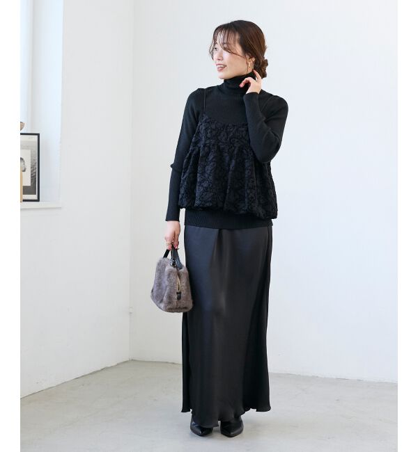  「《WEB限定アイテム》起毛レースバルーンキャミ」|キャミソール|