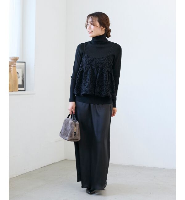  「《WEB限定アイテム》起毛レースバルーンキャミ」|キャミソール|