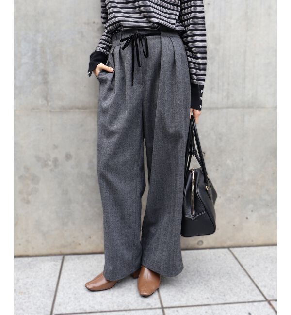  「ヘリンボーンベロアリボンパンツ」|その他|