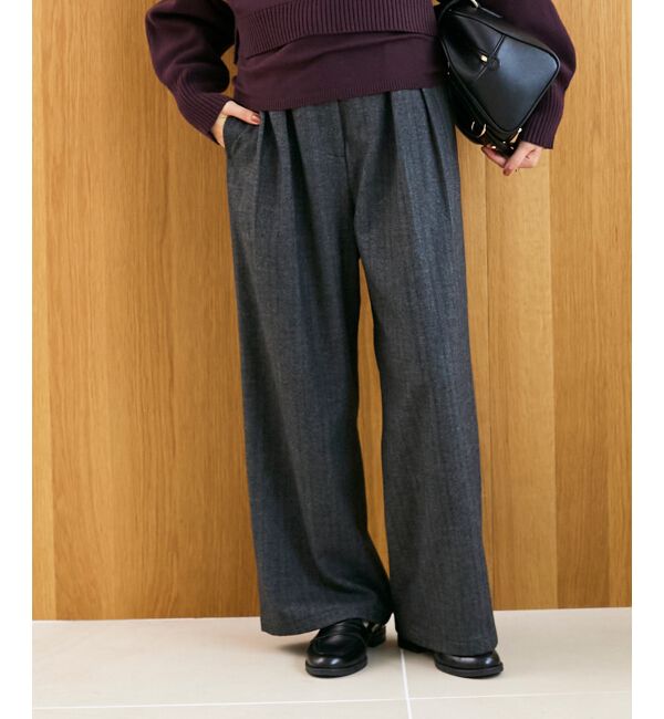  「ヘリンボーンベロアリボンパンツ」|その他|