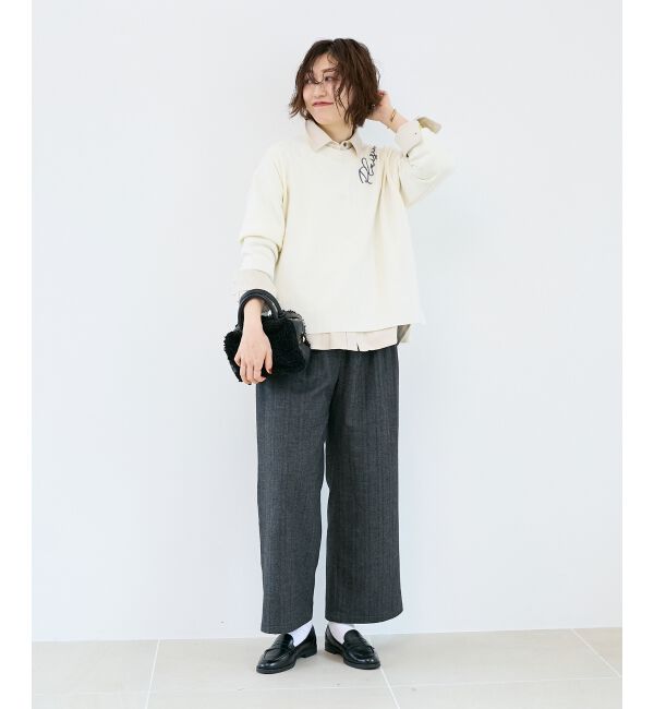  「ヘリンボーンベロアリボンパンツ」|その他|