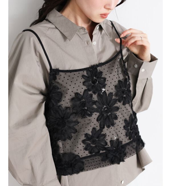  「TORRAZZO DONNAフローラルレースキャミ」|キャミソール|