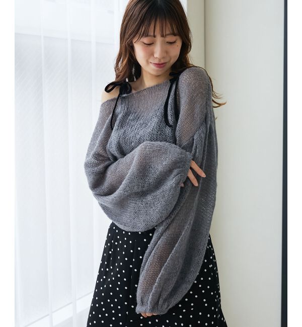 MAJESTICLEGON「ドロストメッシュニット」|ニット・セーター|