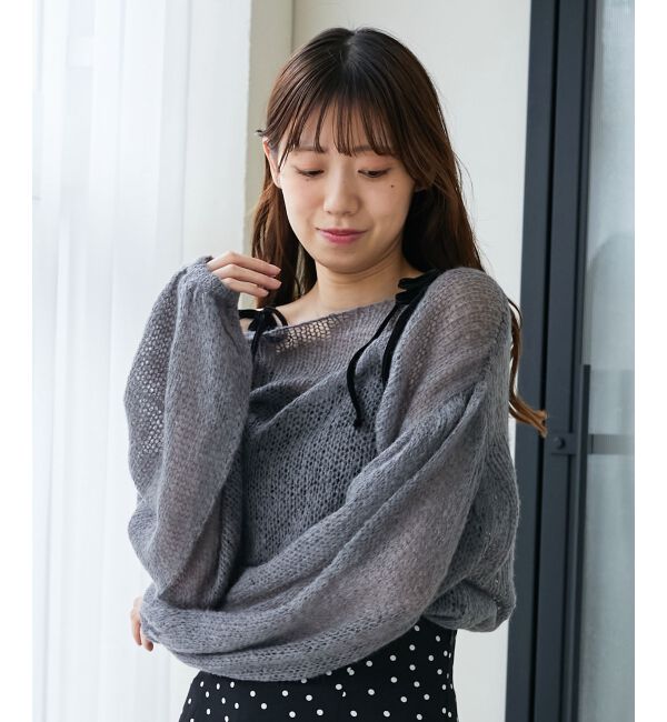 MAJESTICLEGON「ドロストメッシュニット」|ニット・セーター|