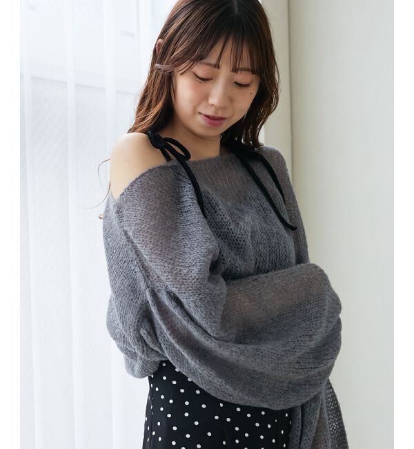 MAJESTICLEGON「ドロストメッシュニット」|ニット・セーター|