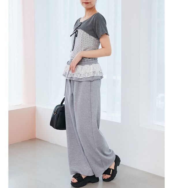  「フリルレイヤードスウェットパンツ」|その他|