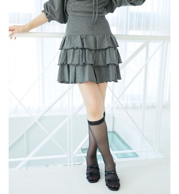  「ラインストーンティアードスカパン」|スカート|