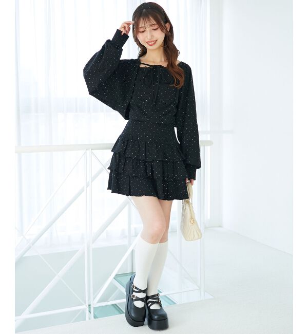  「ラインストーンティアードスカパン」|スカート|