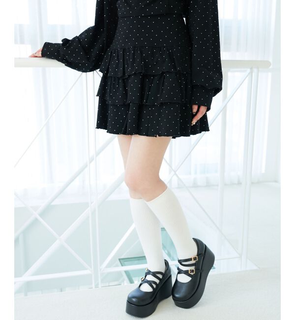  「ラインストーンティアードスカパン」|スカート|