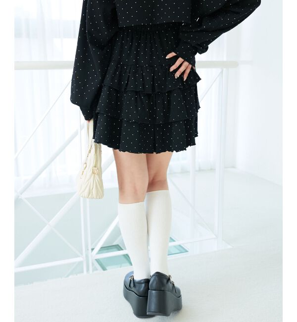  「ラインストーンティアードスカパン」|スカート|