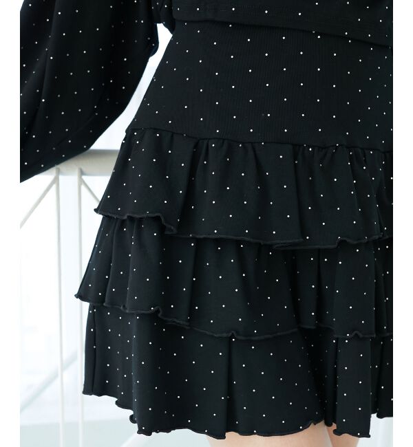  「ラインストーンティアードスカパン」|スカート|