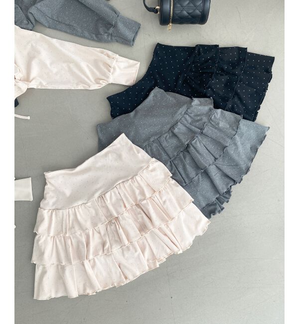  「ラインストーンティアードスカパン」|スカート|